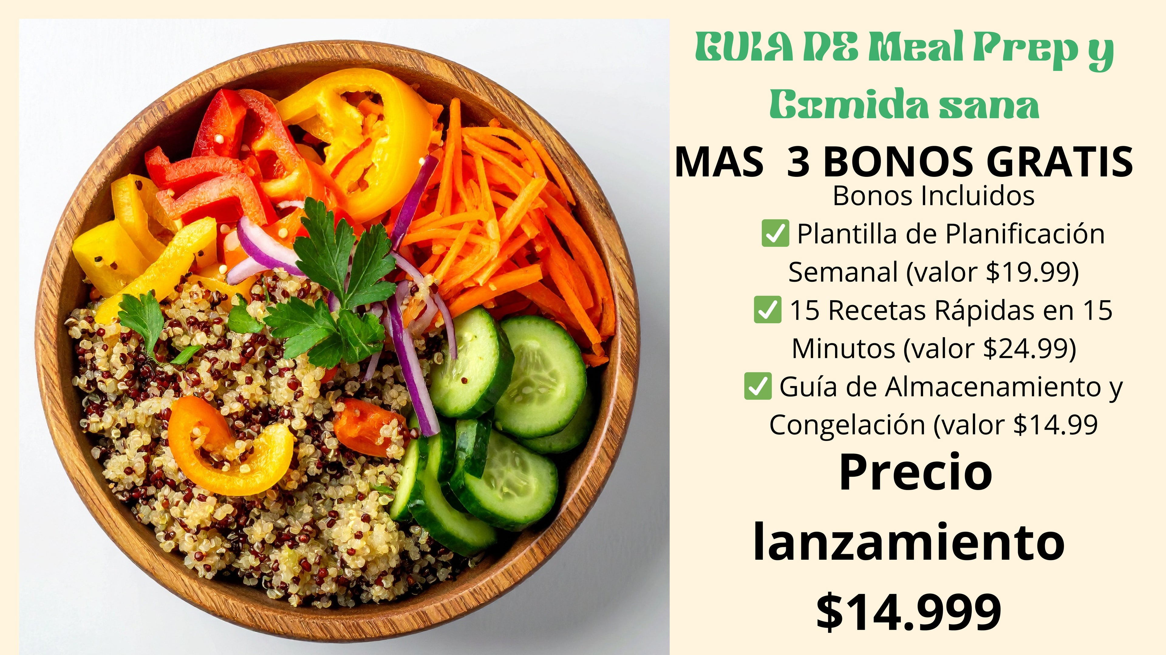 Ebook Meal Prep comida sana +3 bonos